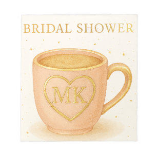 Errötend rosa Kaffeetasse Notizblock