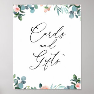 Errötende Blumen-Teetime-Karten und Geschenke Schi Poster