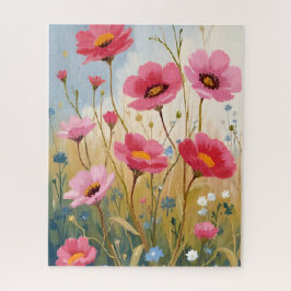 Errötende Blüten | Rosa Blumenwiese Floral