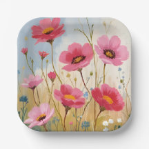 Errötende Blüten | Rosa Blumenwiese Floral