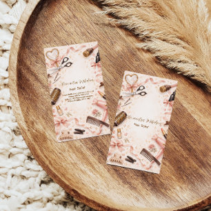 Errötende Bogen-Frisur-Stylistin-Illustration Visitenkarte