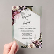 Errötende botanische Acryl-Hochzeitseinladung