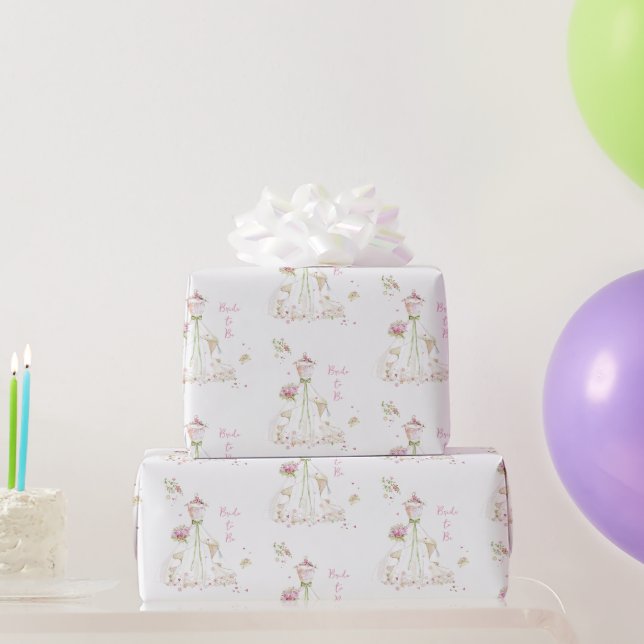 Errötende Braut in voller Blütenpracht Braut in sp Geschenkpapier (Partygeschenke)