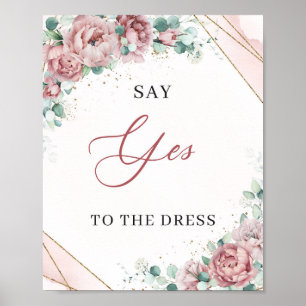 Errötende floral goldene "Say Yes to the Dress"-Sp Poster