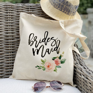 Errötende florale Brautjungfer-Geschenke Tragetasche