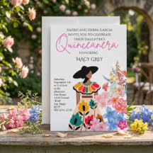 Errötende Florale Quinceañera 15. Geburtstag