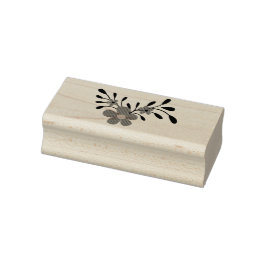 Errötende Florale Teal Botanik Gummistempel