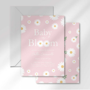 Errötende Gänseblümchen Baby in Blüte Baby Shower  Einladung