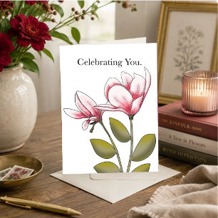 Errötende Magnolie zum Geburtstag Karte