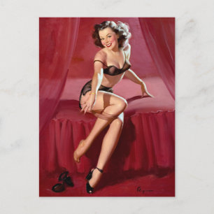 Errötende Pin Up Postkarte