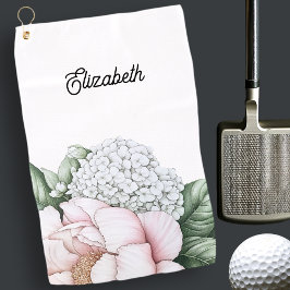 Errötende Rosa Pfingstrose Personalisiert Golfhandtuch