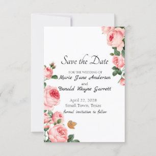 Errötende Rosa Rose Save The Date