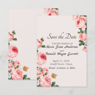 Errötende Rosa Rose Save The Date