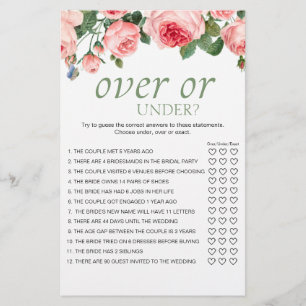 Errötende rosa Rosen-Blumen-Game Over oder Under Flyer