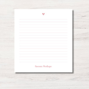Errötende Rose Kleines Herz Handschriftlicher Name Notizblock