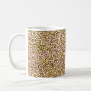 Errötende Rose Rosa & Gold Glam Glitter Funkeln Mä Kaffeetasse