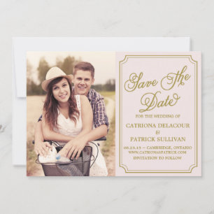 Errötende und goldene whimsical Save-the-Date-Ankü Save The Date