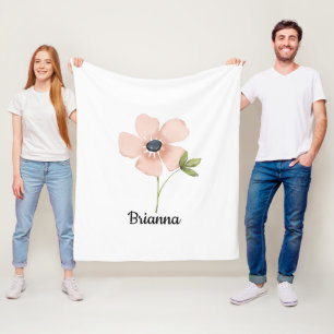 Errötende Wasserfarben-Blumenname Fleecedecke