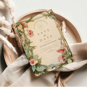 Errötende Weinreben-Rahmen-Hochzeit Save The Date