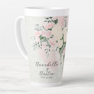 Errötender Bogen und Rose Wisteria Blumenstrauß Ho Milchtasse