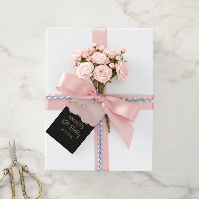 Errötender Champagner Gold Glitter Abstrakte Wasse Geschenkanhänger (Von Creator hochgeladen)