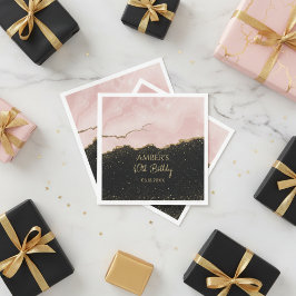 Errötender Champagner Gold Glitter Abstrakte Wasse Serviette