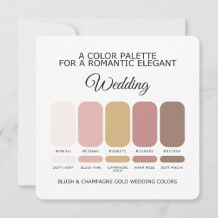 Errötender Champagner Gold Hochzeit Farbpalette Ka Einladung