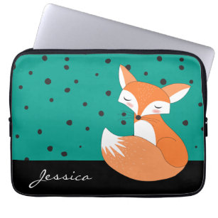 Errötender Fox mit individuellem Namen Laptopschutzhülle