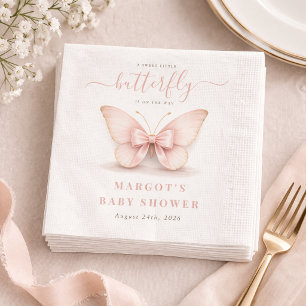 Errötender Kleiner Schmetterling Bogen Baby Shower Serviette