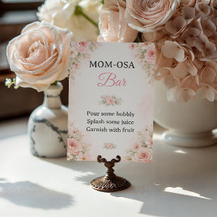 Errötendes Florales Mom-Osa Bar Baby Shower Schild