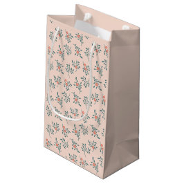 Errötendes Florales Teal Botanisches Muster Kleine Geschenktüte