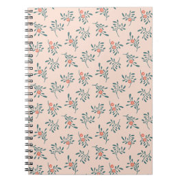Errötendes Florales Teal Botanisches Muster Notizblock