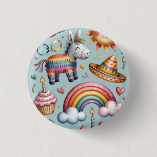 Errötendes geometrisches Muster Party-Papierteller Button