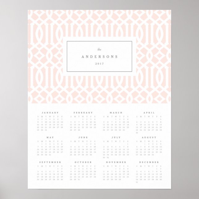 Errötendes Gitter 16x20 2017 Jahreskalender Poster (Vorne)