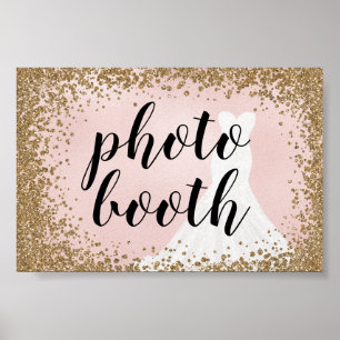 Errötendes Glitter-Brautkleid Braut Fotoautomat Poster