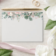 Errötendes Grün Eleganter Hochzeitumschlag
