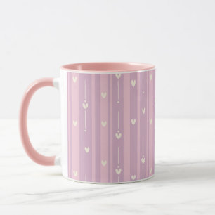 Errötendes Herzstreifenmuster Tasse