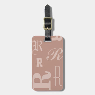 Errötendes personalisiertes Monogramm, typografisc Gepäckanhänger