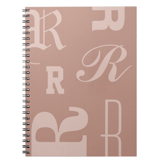 Errötendes personalisiertes Monogramm, typografisc Notizblock (Vorderseite)