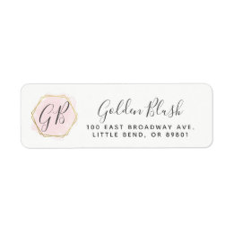 Errötendes Rosa Aquarell & Modernes Gold Rücksende