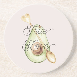 Errötendes Rosa Avocado-Herz-Löffel Getränkeuntersetzer