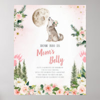 Errötendes Rosa Blumen Mond Wald Wolf Mamas Bauch