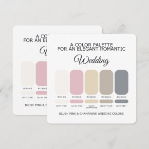 Errötendes Rosa Champagner Hochzeitsfarbpalette Ka Einladung