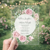 Errötendes Rosa Florales Wasserfarben-Hochzeit