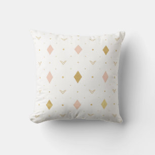 Errötendes Rosa Gold Geometrisches Muster Kissen