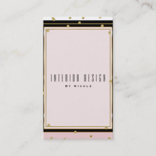 Errötendes Rosa Gold Konfetti Modern Elegant Visitenkarte