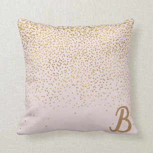 Errötendes Rosa & Gold Konfetti Modern Glamour Tre Kissen
