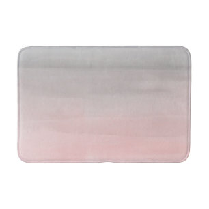 Errötendes Rosa & Graues modernes Wasserfarben Gir Badematte