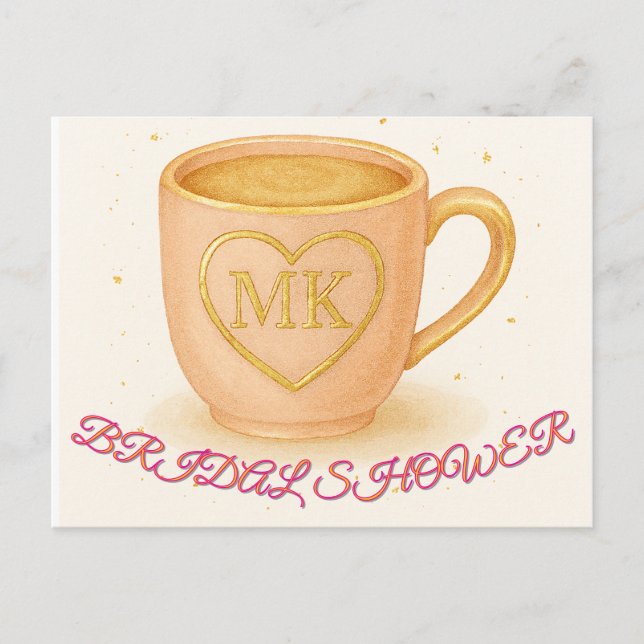 Errötendes rosa Kaffeetasse Postkarte (Vorderseite)