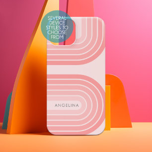 Errötendes Rosa Mod Retro Streifenmuster Benutzerd Samsung Galaxy Hülle